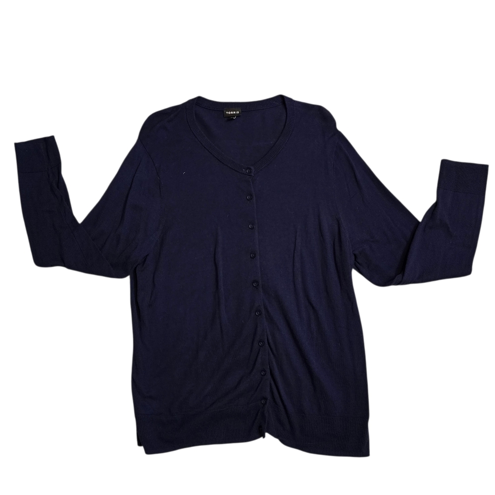 Torrid Deep Blue Button-Up Cardigan